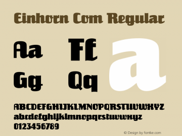 Einhorn Com Version 1.01 Font Sample