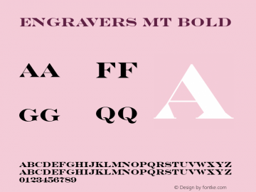 Engravers MT Bold Version 1.00图片样张