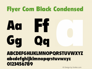 Flyer Com Black Condensed Version 1.01 Font Sample