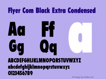 Flyer Com Black Extra Condensed Version 1.01 Font Sample