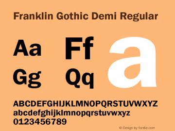 Franklin Gothic Demi Version 2.00m图片样张