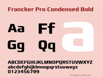 Francker Pro Condensed Bold Version 1.01图片样张