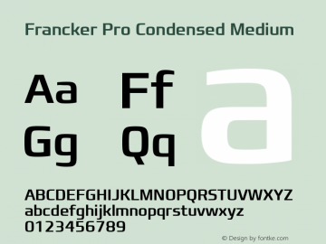 Francker Pro Condensed Medium Version 1.01 Font Sample