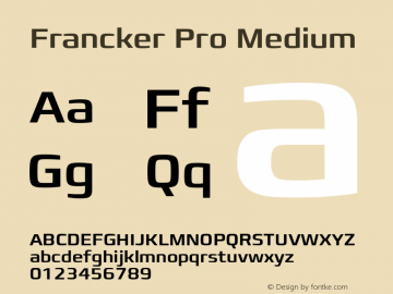 Francker Pro Medium Version 1.00 Font Sample