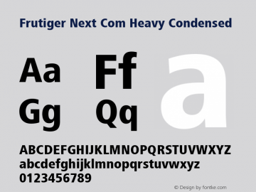 Frutiger Next Com Heavy Condensed Version 1.01图片样张