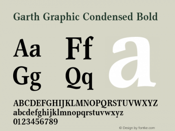 Garth Graphic Condensed Bold Version 1.0图片样张