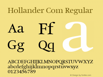 Hollander Com Regular Version 1.20 Font Sample