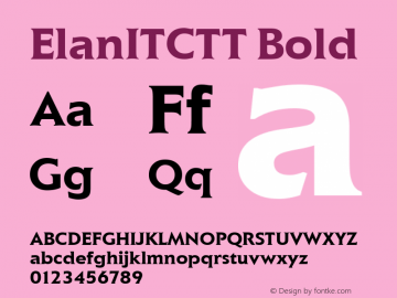 ElanITCTT Bold Version 1.00 Font Sample
