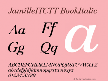 JamilleITCTT BookItalic Version 1.00图片样张