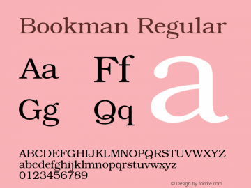 Bookman Version 1.00 Font Sample