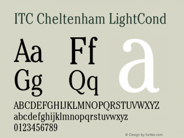 ITCCheltenham LightCond Version 2.00 Font Sample