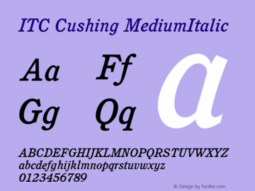Cushing Medium Italic Version 2.00图片样张