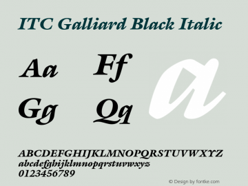 Galliard Black Italic Version 2.00图片样张