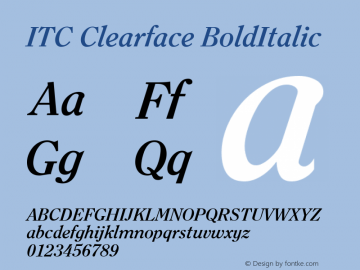 Clearface Bold Italic Version 1.00图片样张