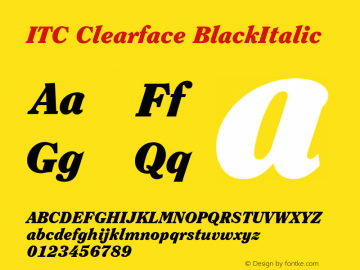 Clearface Bold BoldItalic Version 1.00图片样张