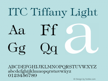 Tiffany Light Version 2.00 Font Sample