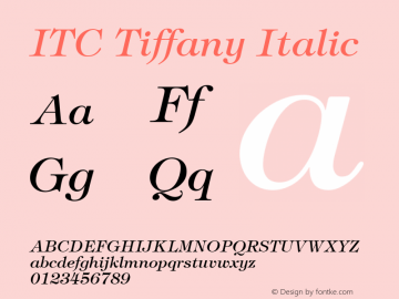 Tiffany Italic Version 2.00 Font Sample