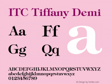 Tiffany Bold Version 2.00 Font Sample