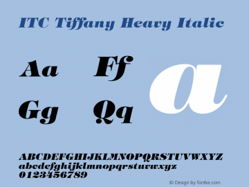 Tiffany Heavy Italic Version 2.00 Font Sample