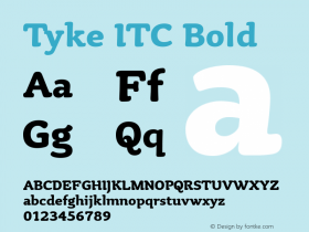 Tyke ITC Book Bold Version 1.00 Font Sample