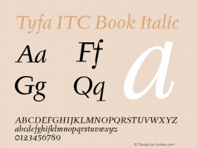 Tyfa ITC Book Italic Version 1.00图片样张