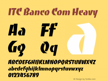 ITC Banco Com Heavy Version 1.20 Font Sample