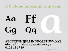 ITC Stone Informal Com Semi Version 1.01图片样张