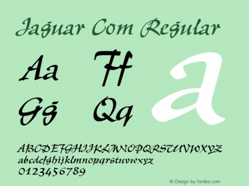 Jaguar Com Version 1.01 Font Sample