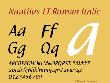 Nautilus LT Italic Version 1.03图片样张