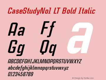 CaseStudyNo1 LT Bold Italic Version 2.01;2005 Font Sample