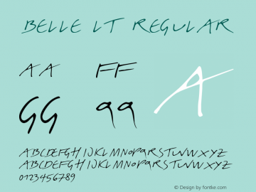 Belle LT Regular Version 6.01;2005 Font Sample