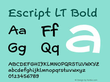 Escript LT Medium Version 2.01;2005 Font Sample