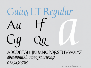 Gaius LT Straight Version 2.01;2005 Font Sample