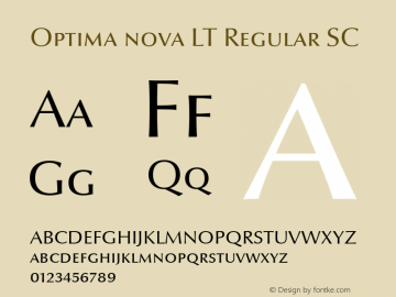 Optima nova LT Regular Small Caps Version 1.21 Font Sample