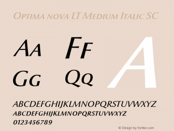 Optima nova LT Medium Italic Small Caps Version 1.21 Font Sample