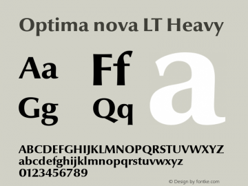 Optima nova LT Heavy Version 1.21 Font Sample