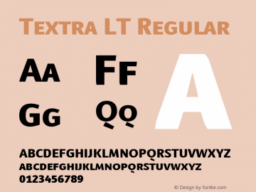 Textra LT HeavySC Version 1.02;2005 Font Sample