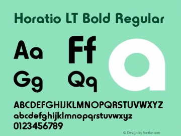 Horatio LT Bold Version 1.01 Font Sample