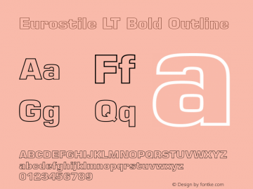 Eurostile LT Bold Outline Version 1.01图片样张