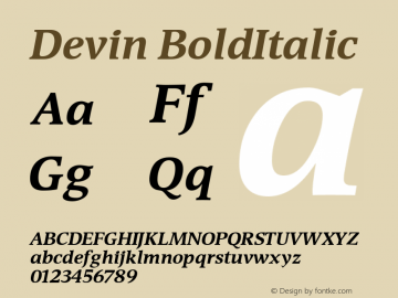 Devin Bold Italic Version 2.01图片样张