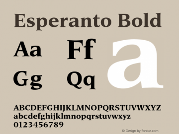 Esperanto Bold Version 2.01 Font Sample