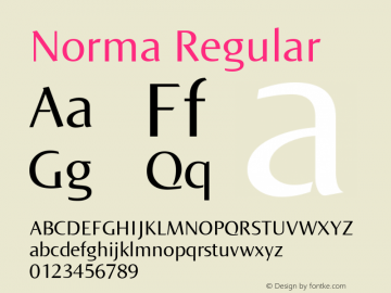 Norma Version 2.01 Font Sample