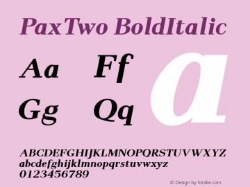 PaxTwo Bold Italic Version 2.01图片样张