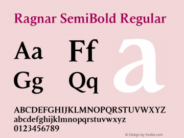 Ragnar SemiBold Version 2.01 Font Sample