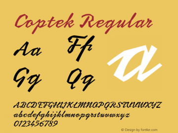 Coptek Version 1.00; 2006 Font Sample