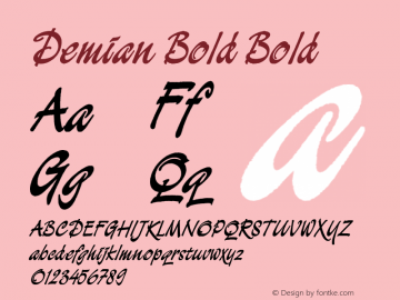 Demian Bold Version 2.00; 2006 Font Sample