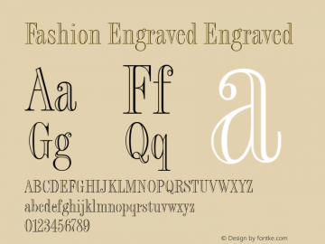 Fashion Engraved Version 1.00; 2006 Font Sample