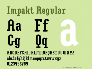 Impakt Version 2.00; 2006 Font Sample