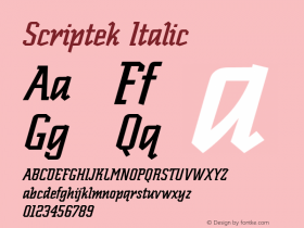 Scriptek Italic Version 1.00; 2006图片样张