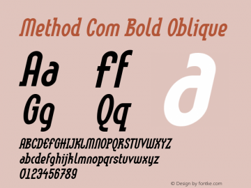 Linotype Method Com Bold Oblique Version 1.30 Font Sample